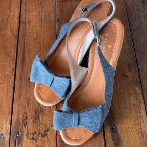 GUC Kate Spade Denim Wedge Espadrille Sz 9M